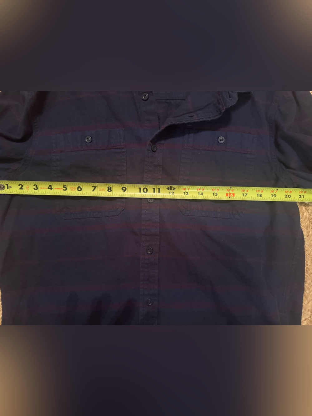 The North Face Navy Shirt with Subtle Red Stripe - Picture 6 of 7